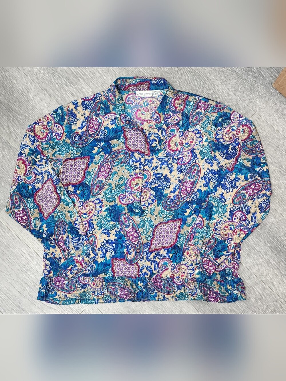 Vintage Alfred Dunner Women’s Size 18 Paisley Long Sleeve Blouse Made in Macau